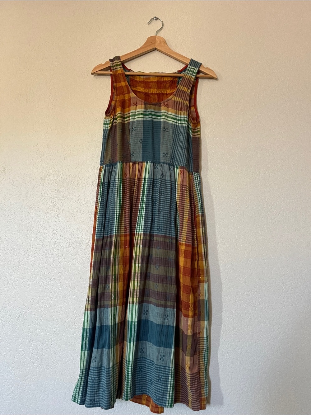 Ace & Jig Metallic Plaid Sleeveless Midi Dress